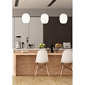Luminaire à suspension ANUA à 1 flamme E27 IP20, aluminium brossé, mat, blanc opale gradable