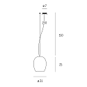 Luminaire à suspension ANUA à 1 flamme E27 IP20, aluminium brossé, mat, blanc opale gradable