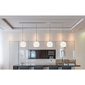 Casablanca Luminaire � suspension BALL S 4 flammes, langue, dimmable E27 IP20, aluminium bross�, opale, blanc mat gradable