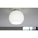 Casablanca Luminaire de plafond BALL E27 IP20, aluminium brossé, opale, blanc mat gradable