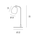 Casablanca Lampe de table BAGAN avec interrupteur, anthrazit, opale, blanc mat 