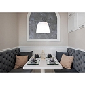 Casablanca Luminaire à suspension MARA à 1 flamme, dimmable E27 IP20, aluminium brossé, opale, blanc mat gradable