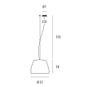 Casablanca Luminaire à suspension MARA à 1 flamme, dimmable E27 IP20, aluminium brossé, opale, blanc mat gradable