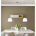 Casablanca Luminaire à suspension MARA à 2 flammes, dimmable E27 IP20, aluminium brossé, opale, blanc mat gradable