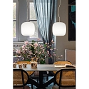 Casablanca Luminaire à suspension MUREA à 2 flammes, dimmable E27 IP20, aluminium brossé, opale, blanc mat gradable