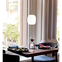 Casablanca Luminaire à suspension MUREA à 1 flamme, dimmable E27 IP20, aluminium brossé, opale, blanc mat gradable