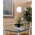 Casablanca Luminaire à suspension MUREA à 1 flamme, dimmable E27 IP20, aluminium brossé, opale, blanc mat gradable
