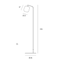Casablanca Lampadaire MUREA petit, avec interrupteur, anthrazit, opale, blanc mat 