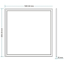 Deko-Light Recessed grid luminaire LED panel PRO, 59.5 x 59.5cm, 35V DC, 1050mA, 37W, cRi >90, white, 3000K 3300lm