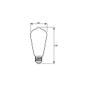 Philips Ampoule Edison forme d'ampoule MASTER VALUE ST64 CLEAR E27 5,9W 806lm 2700K CRI 90 gradable