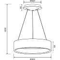 Deko-Light Luminaire � suspension SCULPTORIS 40 CCT DIM CCT Switch, forme de l'anneau IP20, mat, noir profond gradable