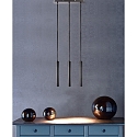 Deko-Light pendant luminaire SLIM 3 flames, long, UGR < 19, switchable IP20, deep black 