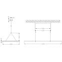 Luminaire � suspension LED PANEL angulaire IP40, aluminium blanc gradable