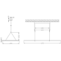 Deko-Light Luminaire � suspension LED PANEL angulaire IP40, aluminium blanc gradable