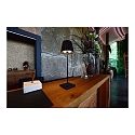 Lampe de table � accu SHERATAN II haut bas, avec variateur tactile IP54, noir  gradable
