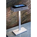 Lampe de table ALGIEBA IP54 gris, d�gager, transparent gradable