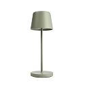 Lampe de table � accu CANIS MINI CCT Switch, avec variateur tactile, sans chargeur IP65, mat, gris-vert gradable