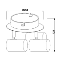 Deko-Light Luminaire de plafond INDI III  GU10 IP20, chrome, argent, argent bross� gradable