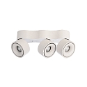 Deko-Light LED ceiling luminaire UNI TRIPLE,28W 3000K 2150lm 35�, rotatable and pivotable, dimmable, matt white / silver