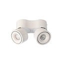 Deko-Light Luminaire de plafond UNI II MINI DOUBLE TILT � 2 flammes, pivotant � la cardan IP20, blanche gradable