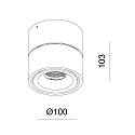 Deko-Light LED ceiling luminaire UNI II, 9W 3000K 670lm 35�, dimmable, white