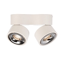 Deko-Light Luminaire de plafond UNI II DOUBLE TILT � 2 flammes, pivotant � la cardan IP20, blanche gradable