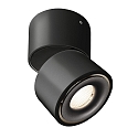 Luminaire de plafond UNI II MINI TILT � 1 flamme, pivotant � la cardan IP20, noir profond gradable