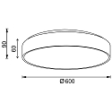 Deko-Light wall and ceiling luminaire MENKAR 60 IP20, silver