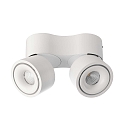 Luminaire de plafond UNI II MINI DOUBLE TILT � 2 flammes, pivotant � la cardan IP20, blanche gradable