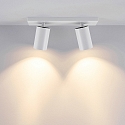 Luminaire de plafond CAN TILT SQUARE 30.5CM � 2 flammes, angulaire, pivotant � la cardan GU10 IP20, blanche