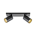 Deko-Light ceiling luminaire CAN TILT SQUARE 30.5CM 2 flames, square, cardanic swivelling GU10 IP20, black