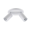 Deko-Light Luminaire de plafond CAN TILT ROUND � 20CM � 2 flammes, rond, pivotant � la cardan GU10 IP20, blanche