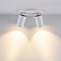 Deko-Light Luminaire de plafond CAN TILT ROUND � 20CM � 2 flammes, rond, pivotant � la cardan GU10 IP20, blanche