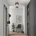 Deko-Light Luminaire de plafond CAN TILT ROUND � 20CM � 2 flammes, rond, pivotant � la cardan GU10 IP20, noir