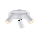 Luminaire de plafond CAN TILT ROUND � 25CM 3 flammes, rond, pivotant � la cardan GU10 IP20, blanche