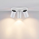 Luminaire de plafond CAN TILT ROUND � 25CM 3 flammes, rond, pivotant � la cardan GU10 IP20, blanche