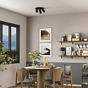 Deko-Light ceiling luminaire CAN TILT ROUND � 25CM 3 flames, round, cardanic swivelling GU10 IP20, black