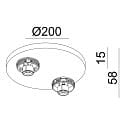 Deko-Light Luminaire de plafond CAN TILT ROUND BASE � 20CM MIX�N MATCH � 2 flammes, rond, sans abat-jour