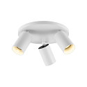 Deko-Light Luminaire de plafond CAN TILT ROUND BASE � 25CM MIX�N MATCH 3 flammes, rond, sans abat-jour, pivotant � la cardan GU10 IP20
