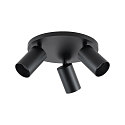 Deko-Light Luminaire de plafond CAN TILT ROUND BASE � 25CM MIX�N MATCH 3 flammes, rond, sans abat-jour, pivotant � la cardan GU10 IP20