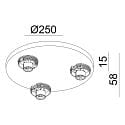 Deko-Light Luminaire de plafond CAN TILT ROUND BASE � 25CM MIX�N MATCH 3 flammes, rond, sans abat-jour, pivotant � la cardan GU10 IP20