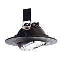  Plafonnier encastr� SATURN IP20, chrome, d�gager, noir , transparent gradable
