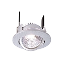 Plafonnier encastré COB 68 rond IP20, argent brossé gradable