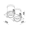 Deko-Light Plafonnier encastr� RIGEL MINI double IP20, transparent, blanc mat gradable