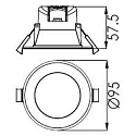Deko-Light Plafonnier encastré ACRUX 68 CCT Switch, avec anneau décoratif IP20, argent, blanche gradable