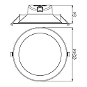 Deko-Light Plafonnier encastré ACRUX 195 CCT Switch, avec anneau décoratif IP20, argent, blanche gradable