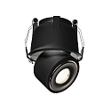 Plafonnier encastr� UNI II MINI 2 p�les, courant constant, pivotant � la cardan IP20, noir profond gradable