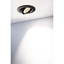 Deko-Light recessed spotlight DIONE IP20 DTW 930-918 swivelling, Dim-To-Warm, wired through IP20, black dimmable