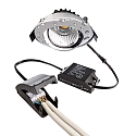 Deko-Light recessed spotlight DIONE IP44 DTW 930-918 swivelling, Dim-To-Warm, wired through IP44, chrome dimmable