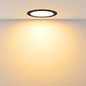 Deko-Light downlight ACRUX PRO 145 rigid, CCT Switch, UGR < 19, multipower IP20/ IP54, glossy, black dimmable